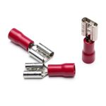 100Pcs FDD1.25-250 Female Insulated Electrical Crimp TerminalS for 0.5-1.5mm2 Wire Cable Connectors AWG 22-18-0