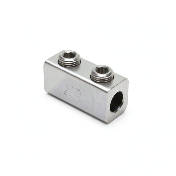 Burndy AMS-4/0 Dual Rated Splicer/Reducer, AWG 4/0 - AWG 6 Wire Range, 2 Screws, 5/16 Hex, 9/16" Diameter, 1" Width, 2-5/16" Length, 1.28" Height-0
