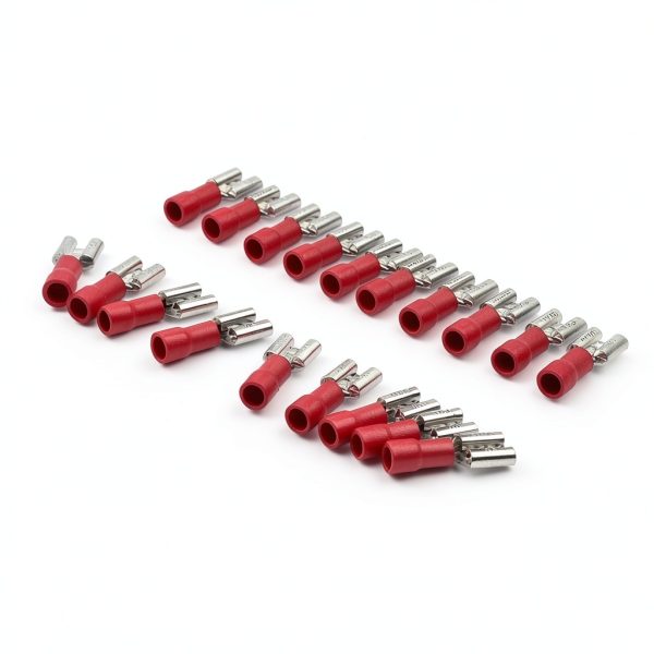 100Pcs FDD1.25-250 Female Insulated Electrical Crimp TerminalS for 0.5-1.5mm2 Wire Cable Connectors AWG 22-18-5
