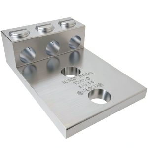 ILSCO T3A2-0-EC Aluminum Mechanical Lug 3 Port 2 Hole 3/8in Bolt-0