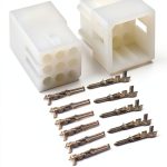 Molex (9-Circuits) Male & Female Receptacle Plug, w/Terminal sockets w/18-24 AWG Standard .062" Pins, Pitch 3.68mm-0