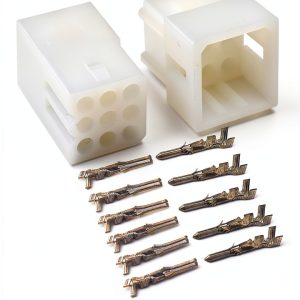 Molex (9-Circuits) Male & Female Receptacle Plug, w/Terminal sockets w/18-24 AWG Standard .062" Pins, Pitch 3.68mm-0